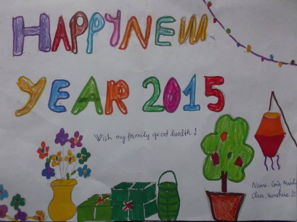 Thiệp "Happy New Year" Của Lớp Sunshine 22
